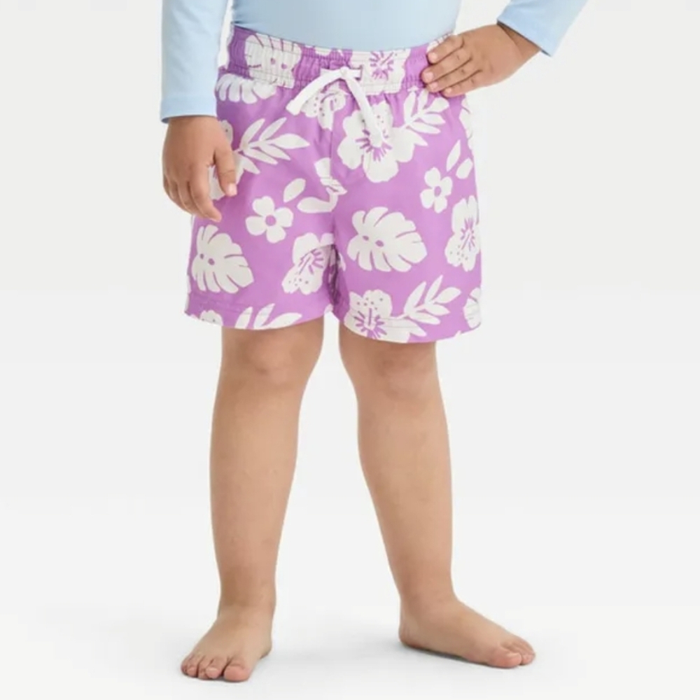 Cat & Jack Toddler Hibiscus Floral Swim Shorts